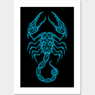 Blue Scorpio Zodiac Sign Posters and Art